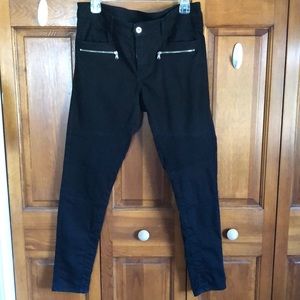 Black skinny pant H&M, zipper detail -size 12